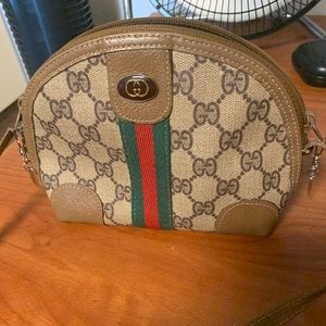 Gucci Shoulder Bag Brown Logo Canvas